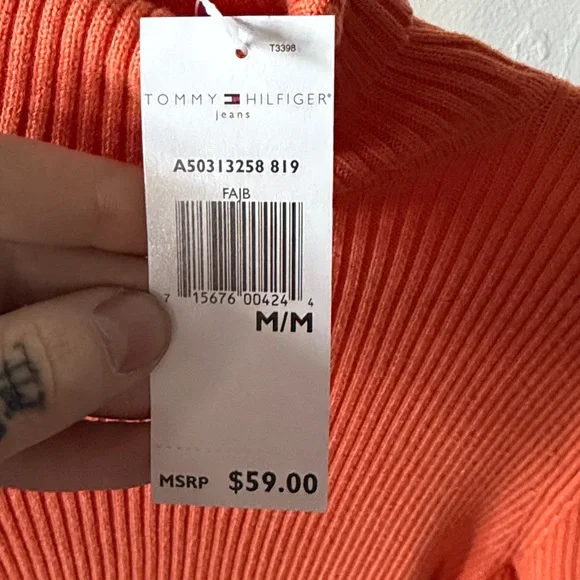 NWT Y2K Tommy Hilfiger Turtleneck Sweater Size Medium - Picture 3 of 5